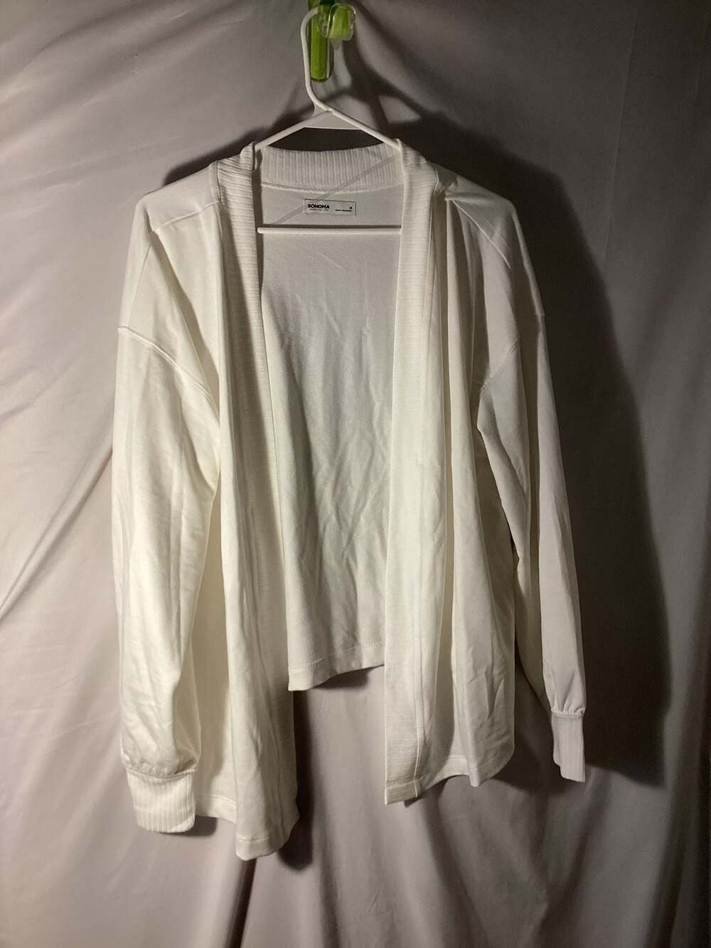Sonoma Goods For Life Open Front Cardigan White Size M